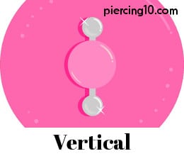 Piercing pezon vertical