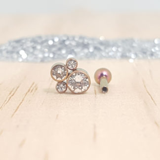 Piercing Per Ombelico In Oro 9kt E Zirconi Rosa - Gioiello Per Il Corpo, Nuovo In Confezione