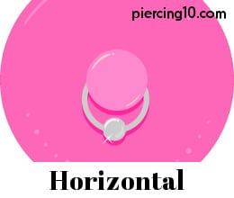 Piercing pezon horizontal